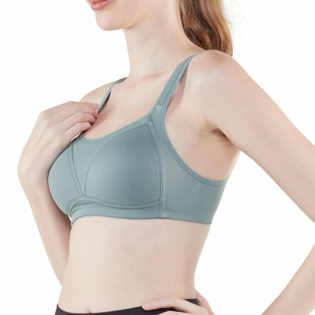 วาโก้บราสำหรับออกกำลังกาย Perfect fit Motion Wear  รุ่น WR1486 สีเขียวออกเทา (GV)