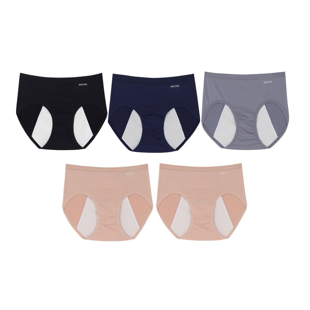 Wacoal Hygieni Night กางเกงในอนามัยแบบกลางคืน รูปแบบครึ่งตัว Set 5 ชิ้น รุ่น WU5F01 คละสี (สีเนื้อ-สีดำ-สีเทา-สีน้ำเงิน)