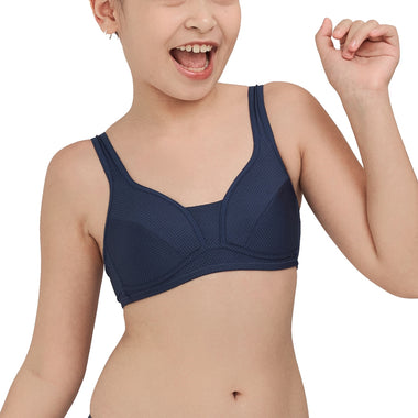Wacoal Bloom Step 3 children's underwear Children's underwire bra, sporty design, model WB1Y01, blue (NB)