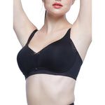 Wacoal Curve Diva Cool Anti-Bacteria, Firming Bra, No Underwire, Full Cup, Model WB7539/WQ1534, Black (BL), Black (BL)