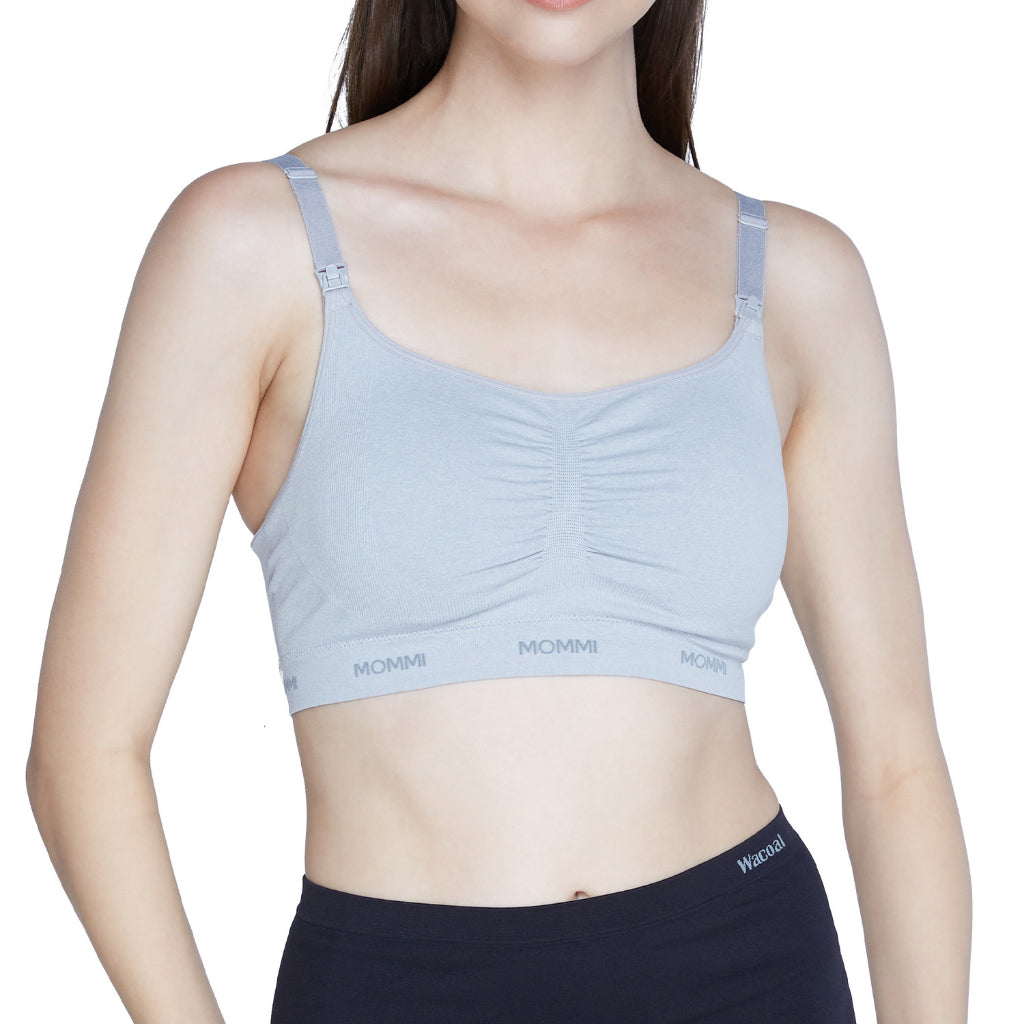 Wacoal Maternity Mommi Bra บราสำหรับให้นมบุตร รุ่น WM1Y02 สีเทาอ่อน (LI)