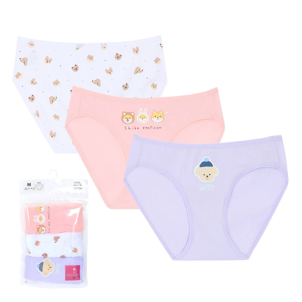 Wacoal Bloom Panty กางเกงในสำหรับเด็ก Pack 3 รุ่น WU6J29 คละสี (OR)