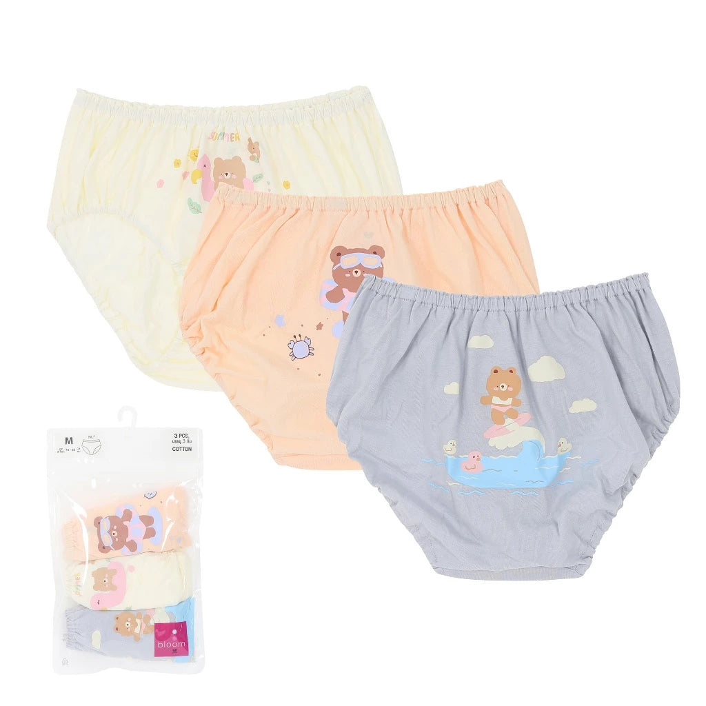 Wacoal Bloom Panty กางเกงในสำหรับเด็ก Pack 3 รุ่น WU6A43 คละสี (OR)