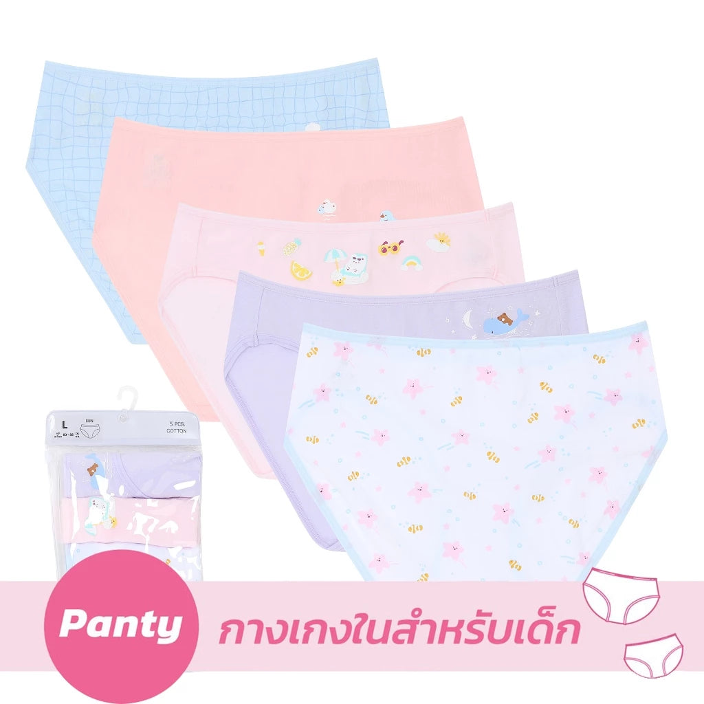 Wacoal Bloom Panty กางเกงในสำหรับเด็ก Pack 5 รุ่น WU6J32 คละสี (PI)
