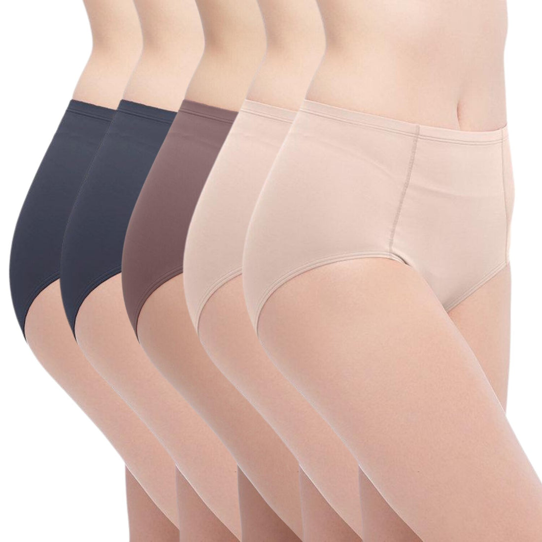 Wacoal H-fit secret support tummy control briefs Full figure set, 5 pieces, model WU4F36, assorted colors (beige 2-black 2-brown 1)