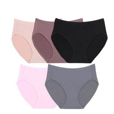 Wacoal Panty pack กางเกงในใส่สบาย รูปแบบบิกินี่ set 5 ชิ้น รุ่น WU1F34 คละสี (สีเบจ-สีดำ-สีชมพูดอกคาร์เนชั่น-สีครีม-สีม่วง)