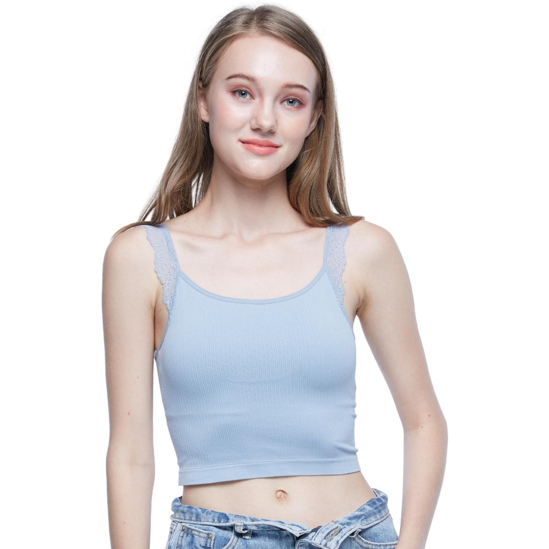 Wacoal Mood Comfy, backless camisole, built-in bra, decorated with lace,  Wacoal Mood, model WH4M05, gray (GY)