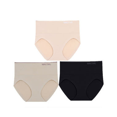 Wacoal H-fit secret support seamless underwear, full shape, set of 3 pieces, model WU4T98, assorted colors (black-beige-ovaltine).