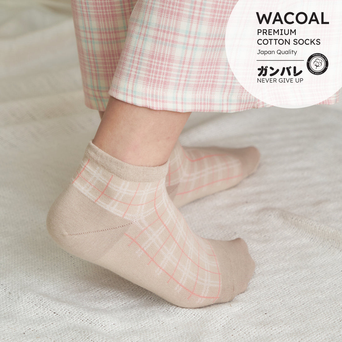 ถุงเท้าข้อสั้น Premium Cotton Socks Selected by Wacoal รุ่น WW110300 สีเนื้อ (NN)