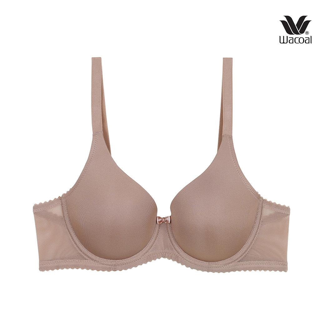 Wacoal Seamless Bra Seamless bra, smooth and smooth, add 15 mm. sponge, model WB5A86, ovaltine color (OT).