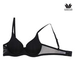 Wacoal Seamless Bra บราไร้ตะเข็บ เนียนเรียบ เสริมฟองน้ำ 15 มม. รุ่น WB5A86 สีดำ (BL)