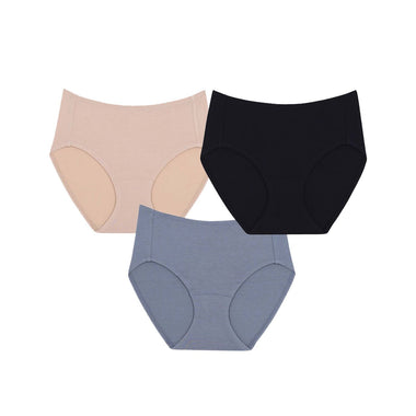 Wacoal Bamboo panty กางเกงในเยื่อไผ่ ระบายอากาศดี รูปแบบครึ่งตัว Set 3 ชิ้น รุ่น WU3T12 คละสี (สีดำ-สีเนื้อ-สีเทา)