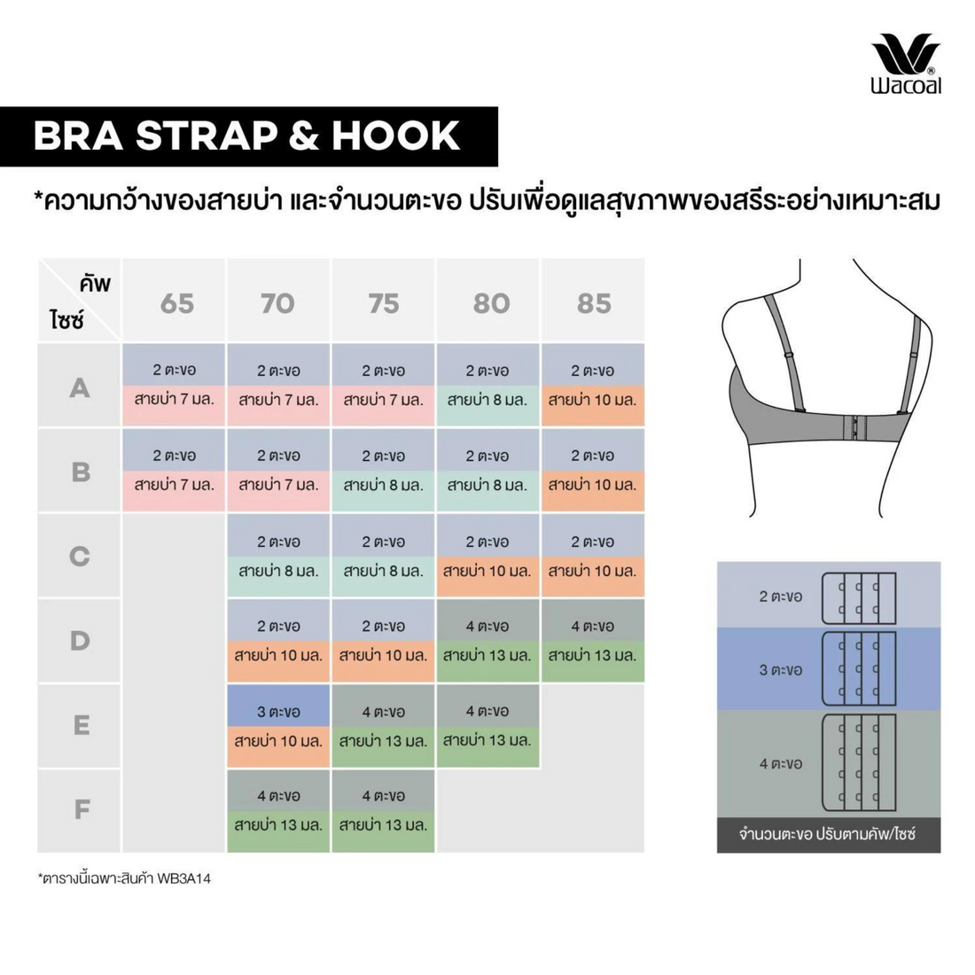 Wacoal Wireless Bra บราไร้โครง นุ่มสบาย รุ่น WB3A14 สีดำ (BL)