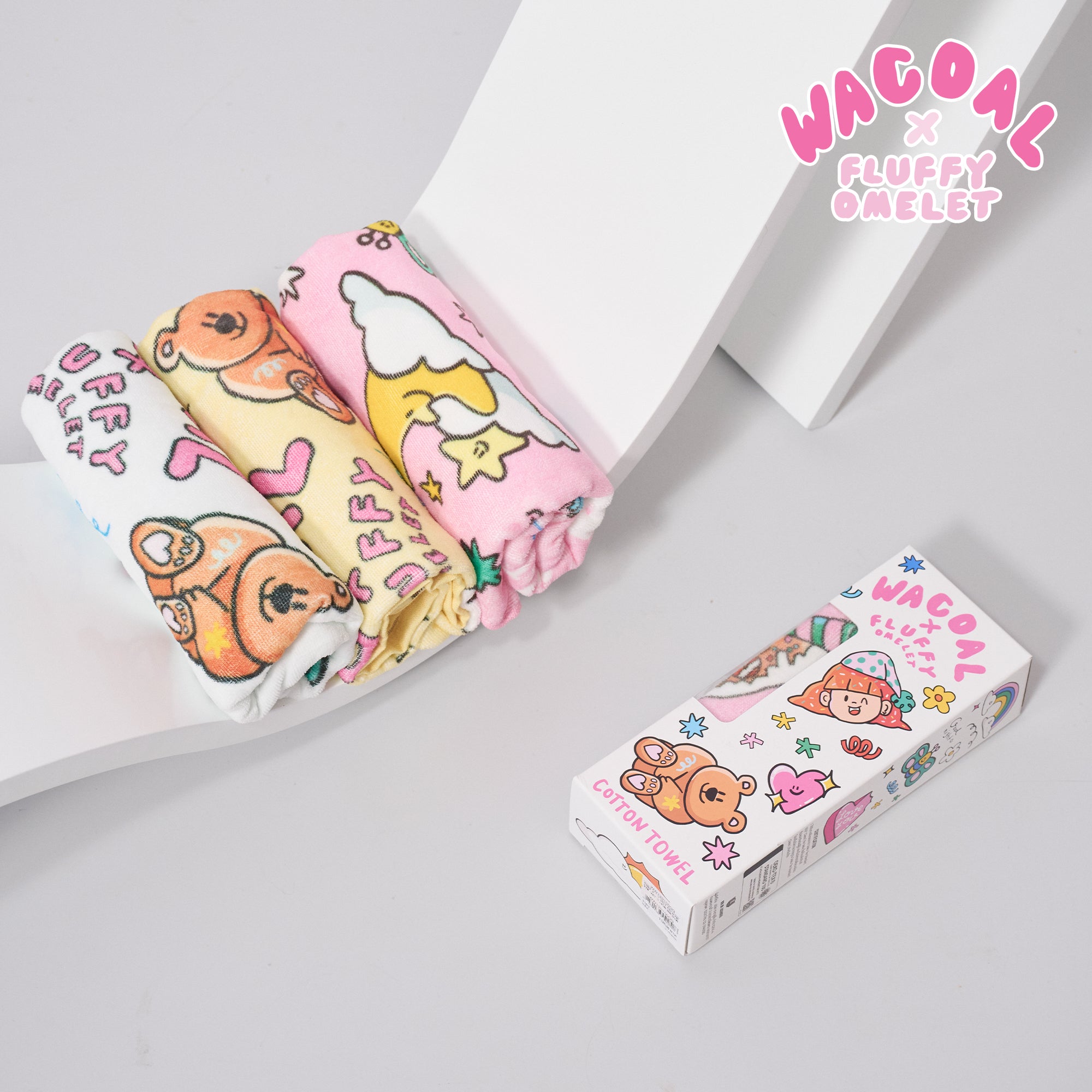 ผ้าขนหนูเช็ดผม Cotton Towel Wacoal x Fluffy Omelet Collection รุ่น WW110500(มี 3 สี สีชมพู/สีขาว/สีเหลือง)