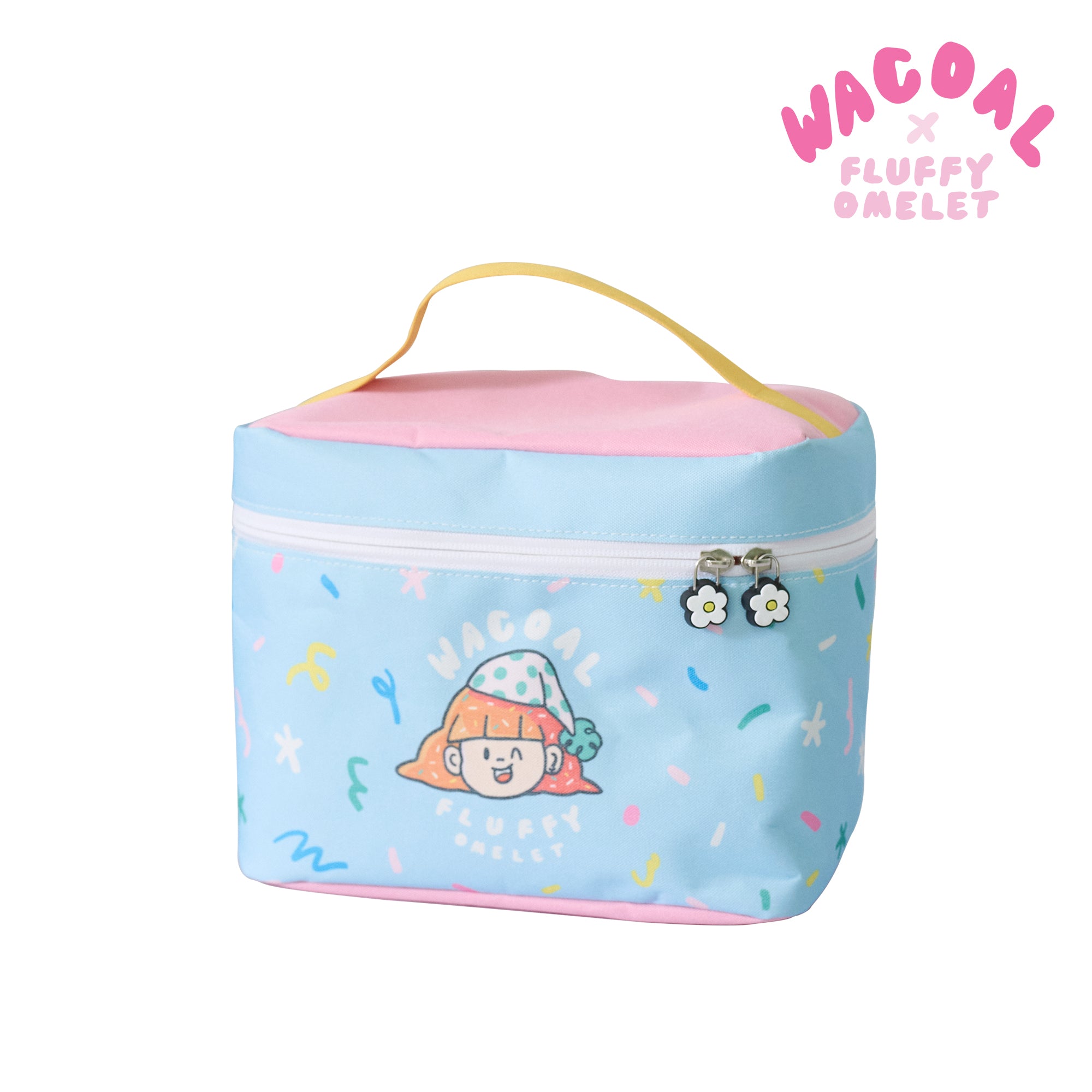 กระเป๋าเครื่องสำอาง Wacoal x Fluffy Omelet Collection รุ่น WW160100 สีทูโทนฟ้าชมพู (SX)