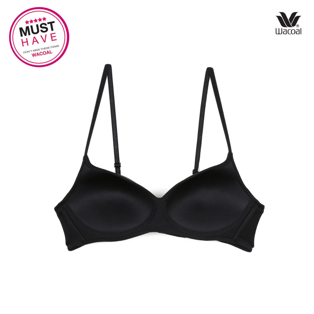 Wacoal Wireless Bra, wireless bra, soft and comfortable, model WB3A14, black (BL)