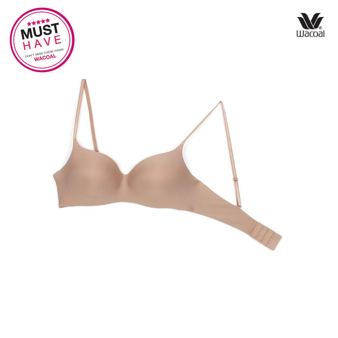 Wacoal Wireless bra, wireless bra, beautiful shape, model WB3A14, ovaltine color (OT)