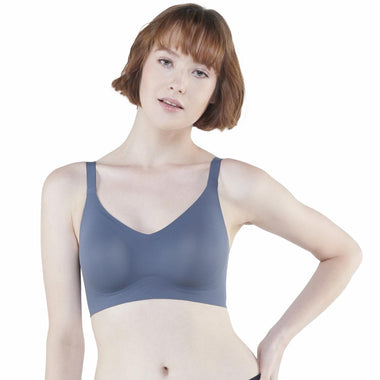 Wacoal smooth underwear set, wireless bra, Smart Size, padded foam, model WB3Y28, blue (BU)