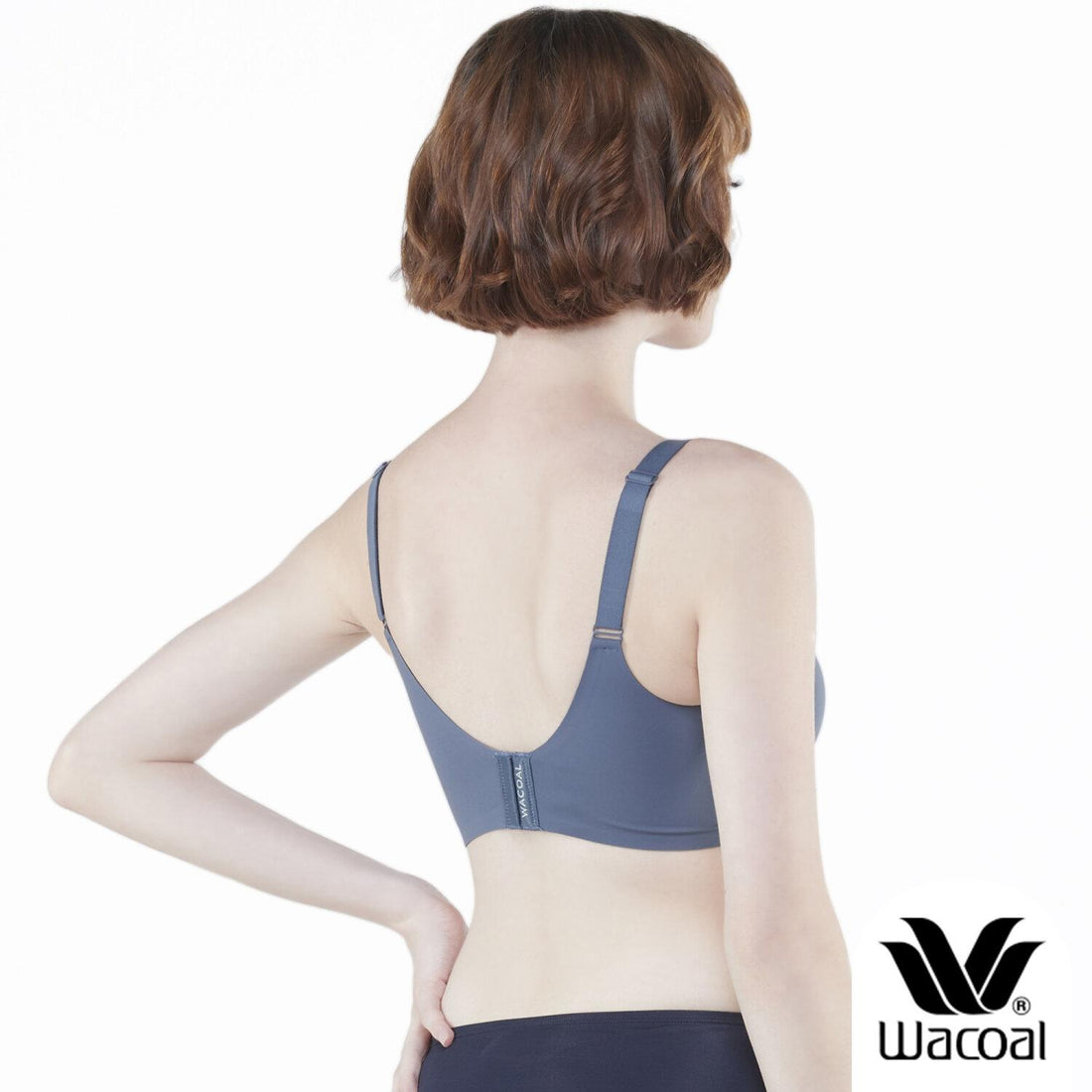 Wacoal Go Girls Jelly Bra Wacoal bra without frame, elastic, firm, lock the chest, model WB3Y28, blue (BU)