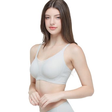 Wacoal smooth underwear set, wireless bra, Smart Size, padded foam, model WB3Y32, green (GR)