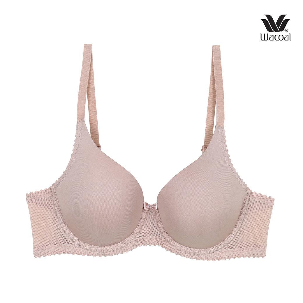 Wacoal Seamless Bra, seamless bra, smooth breast, model WB5A86, beige color (BE)