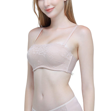 Wacoal Body Bra บราเกาะอกเสริมฟองน้ำ ลายลูกไม้ WB5P19 สีเบจ (BE)