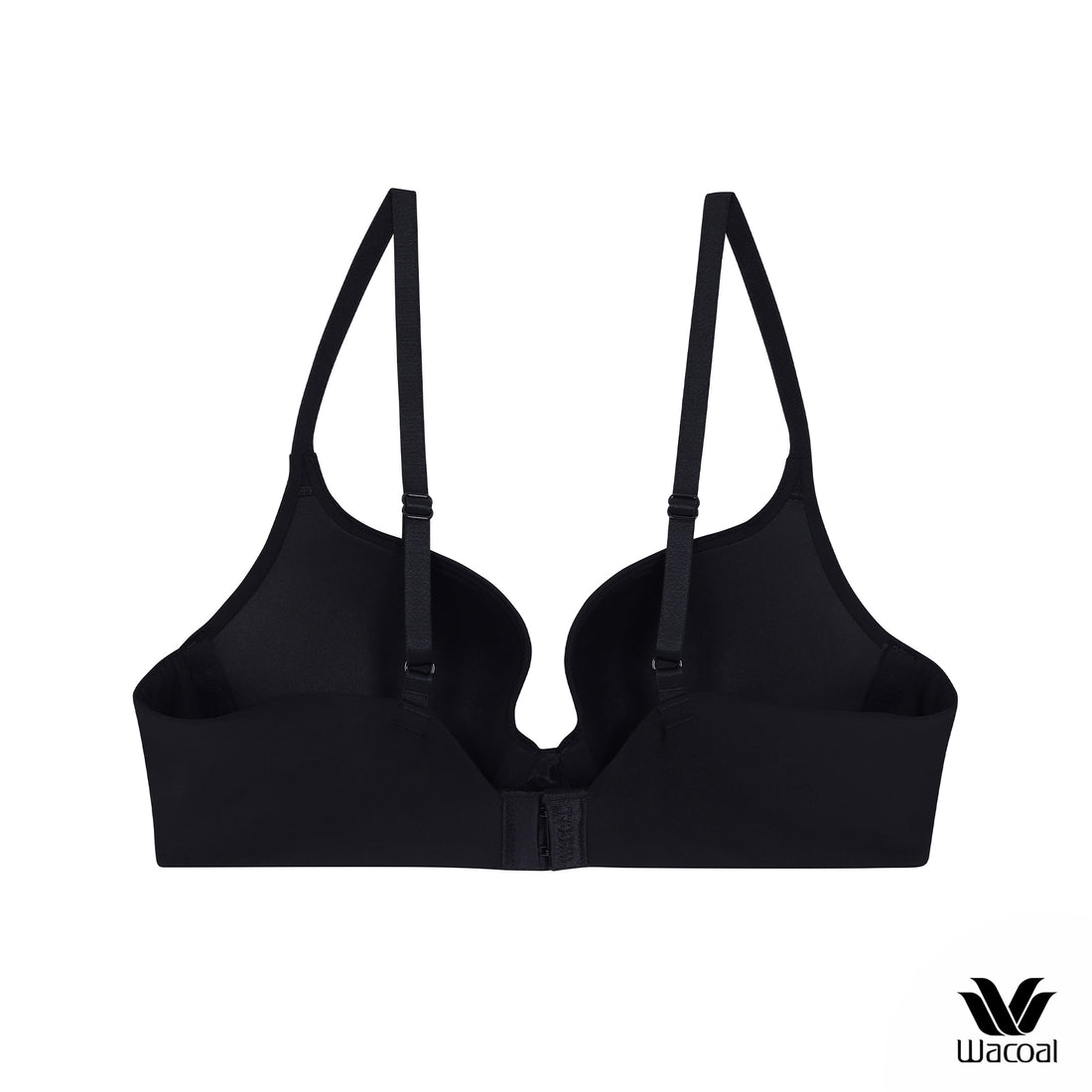 Wacoal Seamless Bra Add 8 mm. thin sponge, model WB5P32, black (BL)