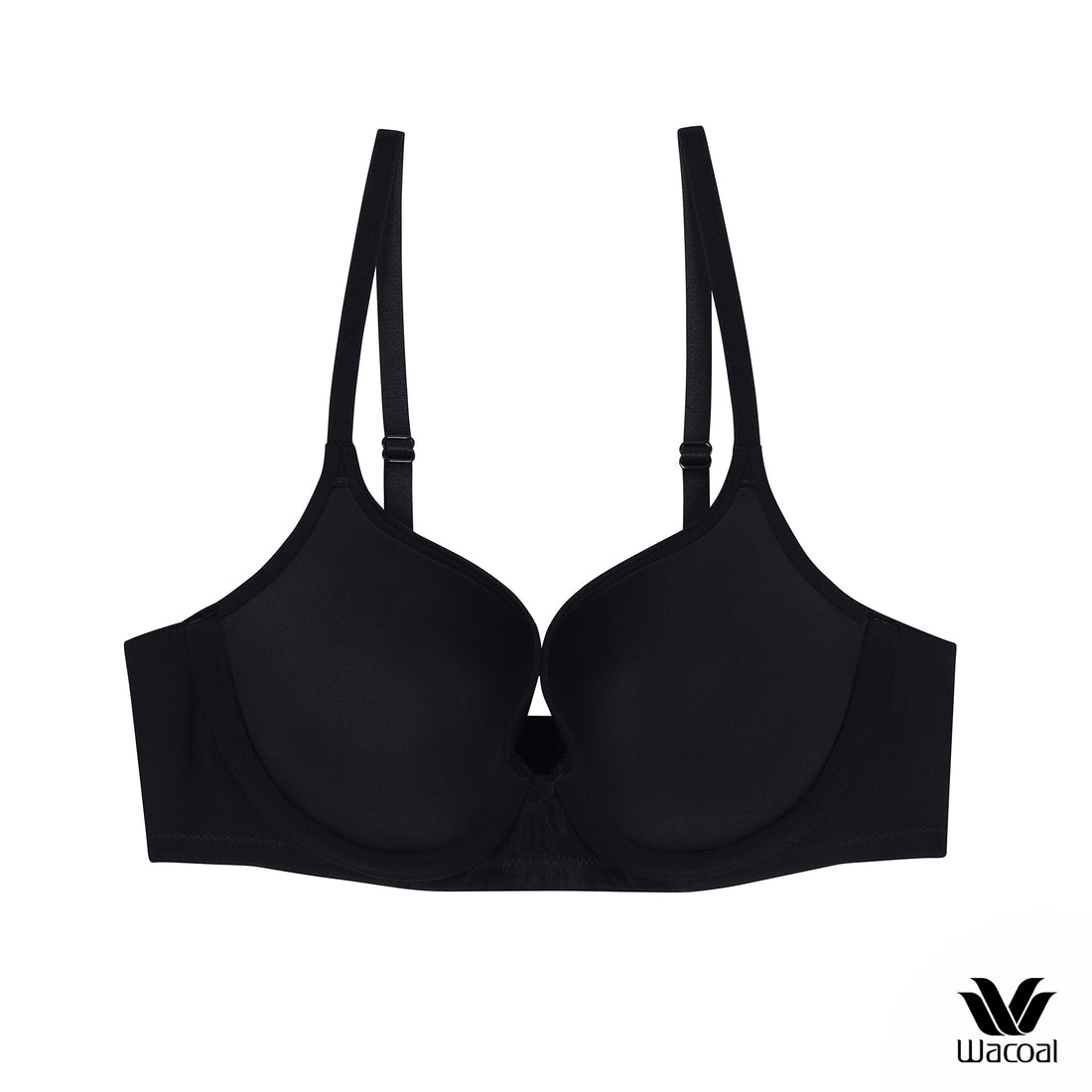 Wacoal Seamless Bra Add 8 mm. thin sponge, model WB5P32, black (BL)