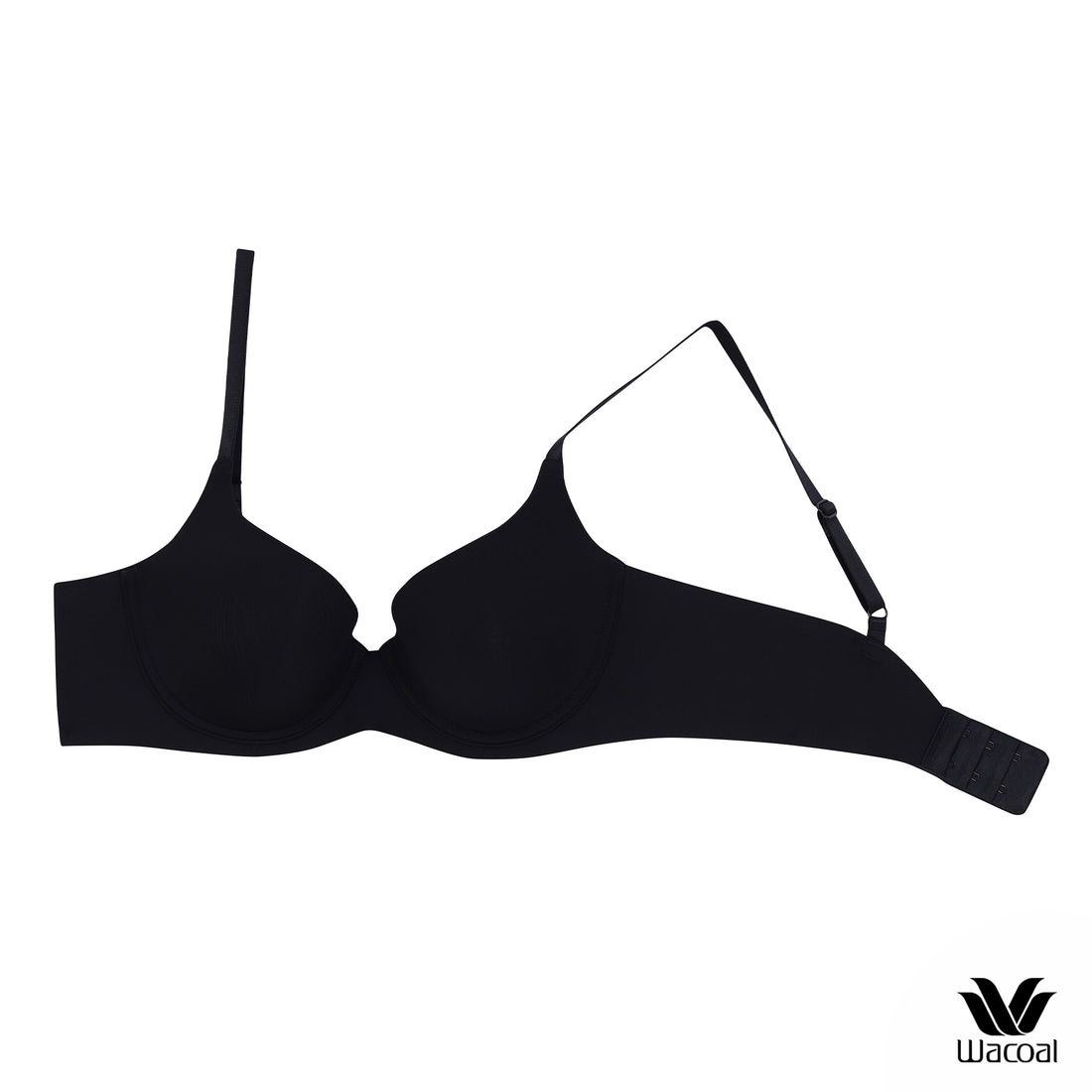 Wacoal Seamless Bra Add 8 mm. thin sponge, model WB5P32, black (BL)