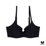 Wacoal Seamless Bra dress with lace Reinforced 8 mm. thin sponge WB5P33 black (BL)