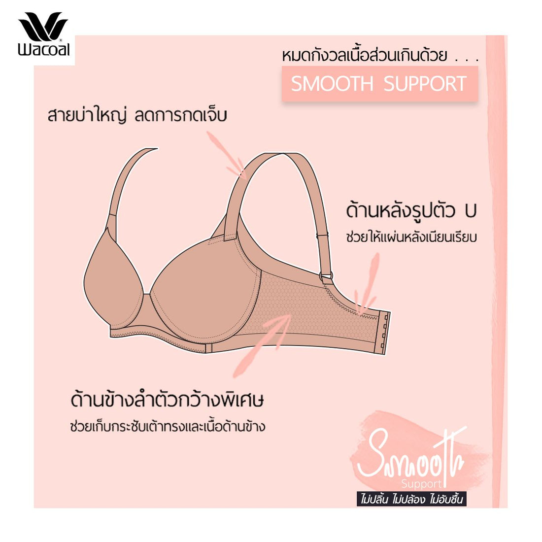 Wacoal Curve Diva คัพดีเวอร์ บราเก็บกระชับ สาวคัพใหญ่ รุ่น WB7914 สีดำ (BL)