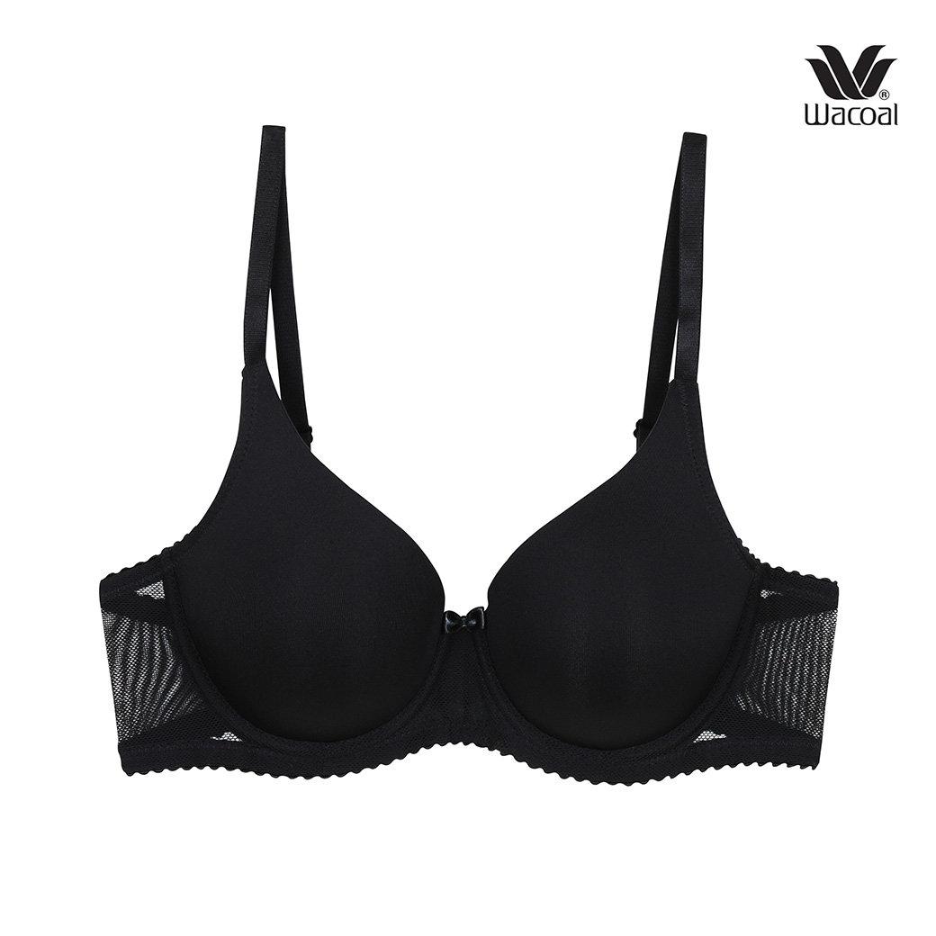 Wacoal Seamless Bra, seamless bra, smooth, padding 15 mm., model WB5A86, black (BL)