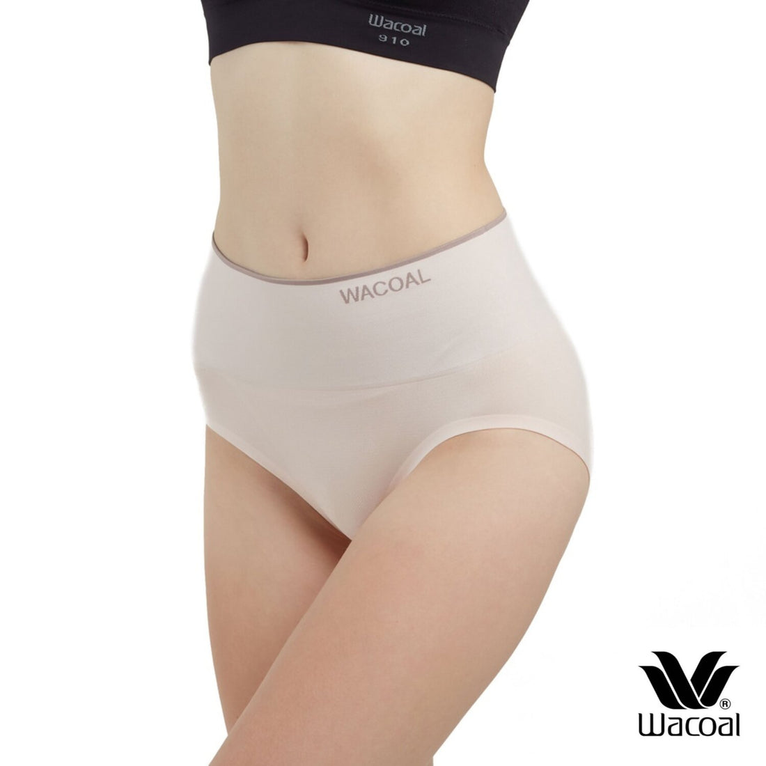 Wacoal H-fit secret support seamless underwear, full shape, Set of 5 pieces, model WU4F98, assorted colors (black 2-beige 2-ovaltine 1)